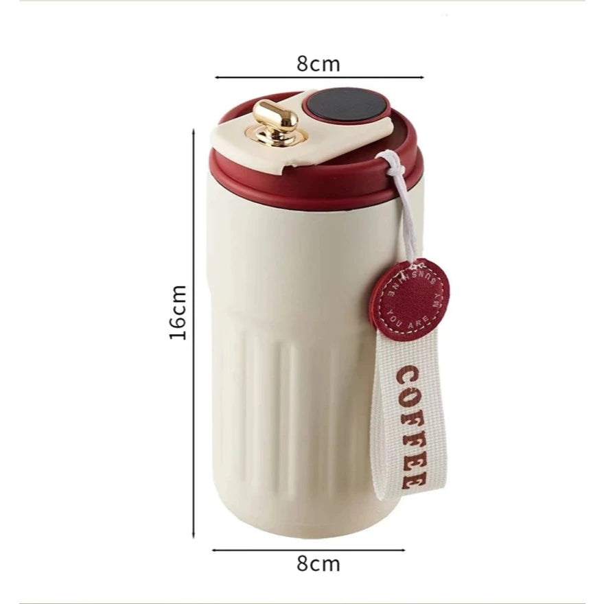 Copo Térmico café Inteligente 420ml com Display LED – Personalizado, Portátil e Antivazamento