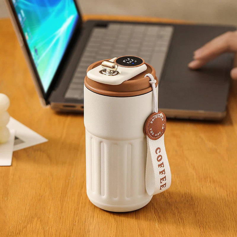 Copo Térmico café Inteligente 420ml com Display LED – Personalizado, Portátil e Antivazamento